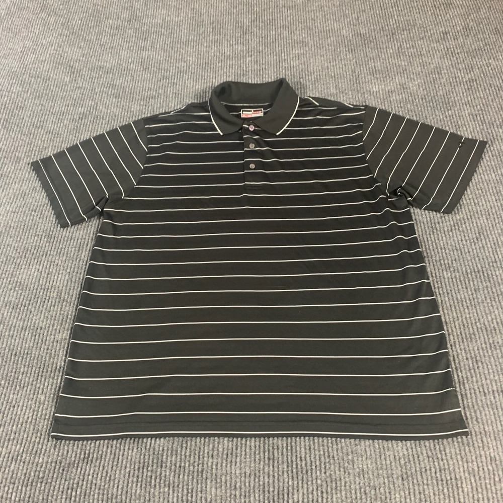 Grand Slam Shirt Men's XL Black Striped Performance Golf Breathable Stretch Work